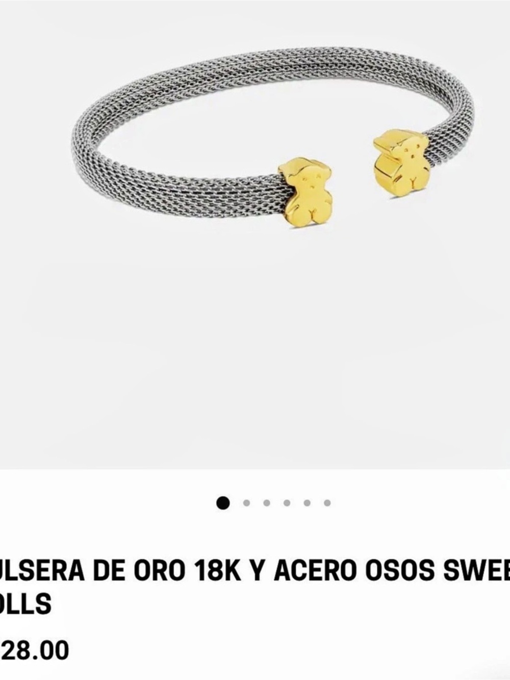 TOUS 18K solid gold and Steel Sweet Dolls Bracelet Bear Bracelet